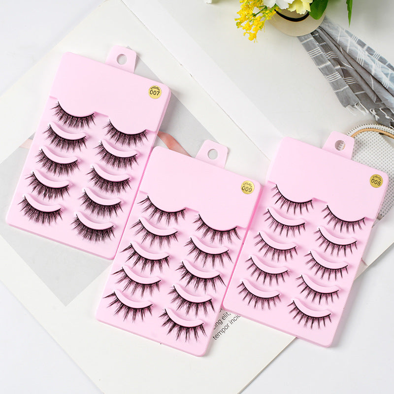 Manga Anime False Eyelashes — 5 Pairs Natural Wispy Korean Style