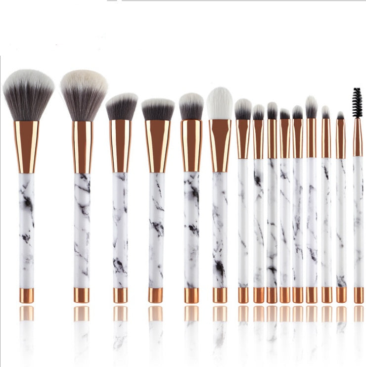 11-Piece Marble Makeup Brush Set — Professional Beauty Tools