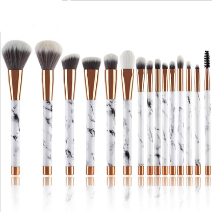 11-Piece Marble Makeup Brush Set — Professional Beauty Tools