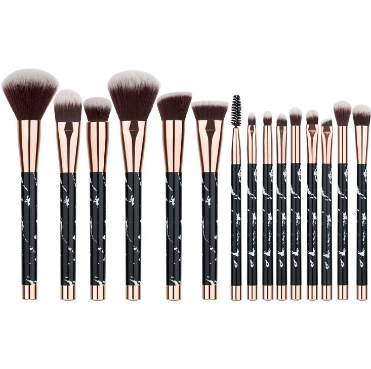 11-Piece Marble Makeup Brush Set — Professional Beauty Tools