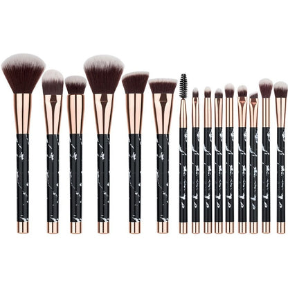 11-Piece Marble Makeup Brush Set — Professional Beauty Tools