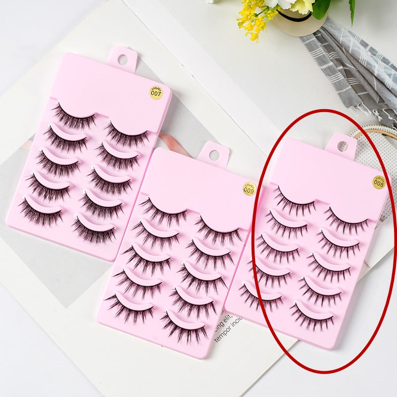 Manga Anime False Eyelashes — 5 Pairs Natural Wispy Korean Style