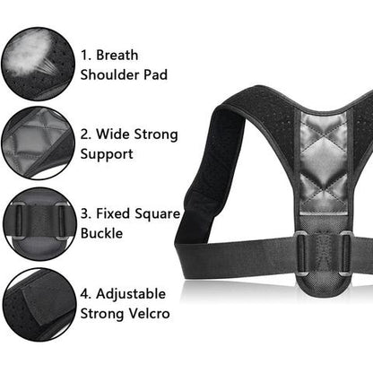 Adjustable Posture Corrector Back Brace — Shoulder & Lumbar Support