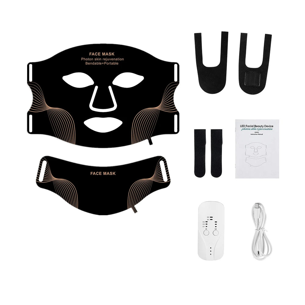 7-Colour LED Silicone Face & Neck Light Therapy Mask