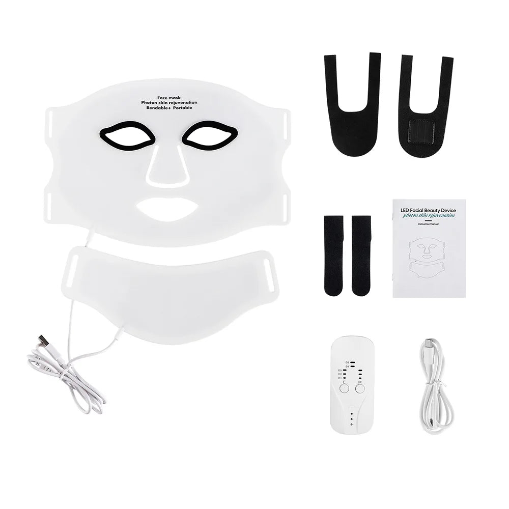 7-Colour LED Silicone Face & Neck Light Therapy Mask