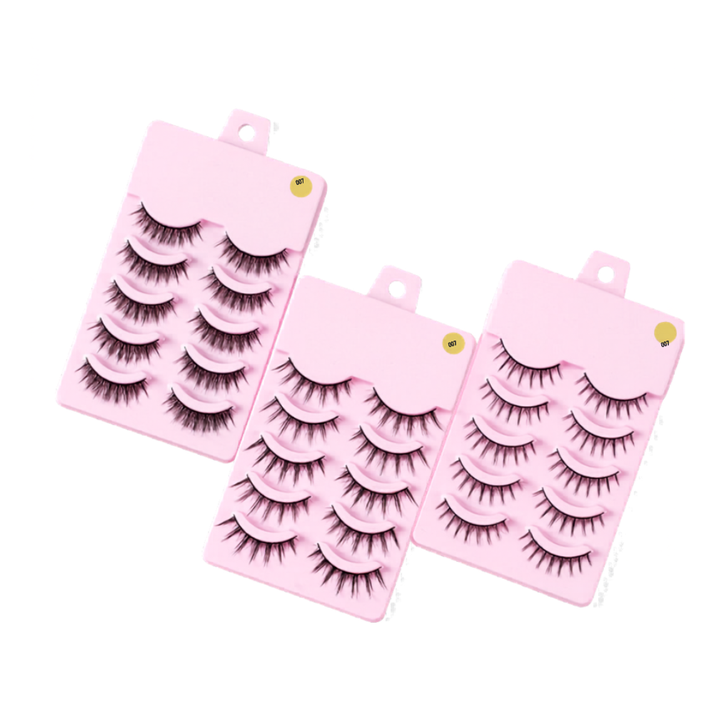 Manga Anime False Eyelashes — 5 Pairs Natural Wispy Korean Style